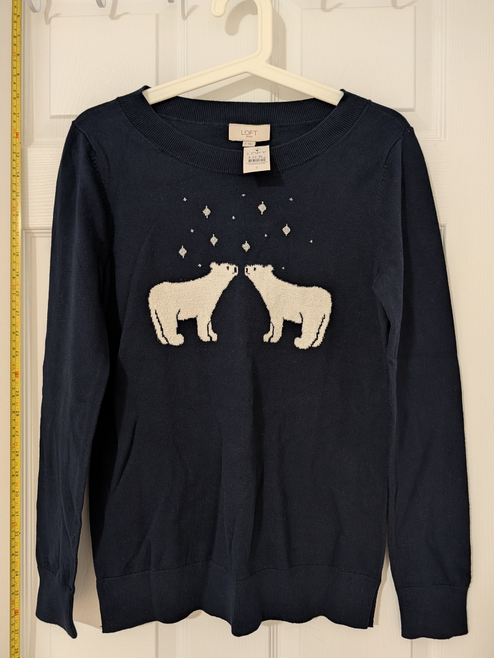 LOFT Navy Crewneck Sweater with White Polar Bears